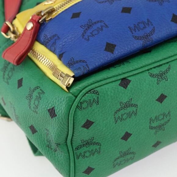 MCM Vintage Vicetos Backpack Pvc Leather Multicolour Pvc Backpack Bag - Picture 10 of 16